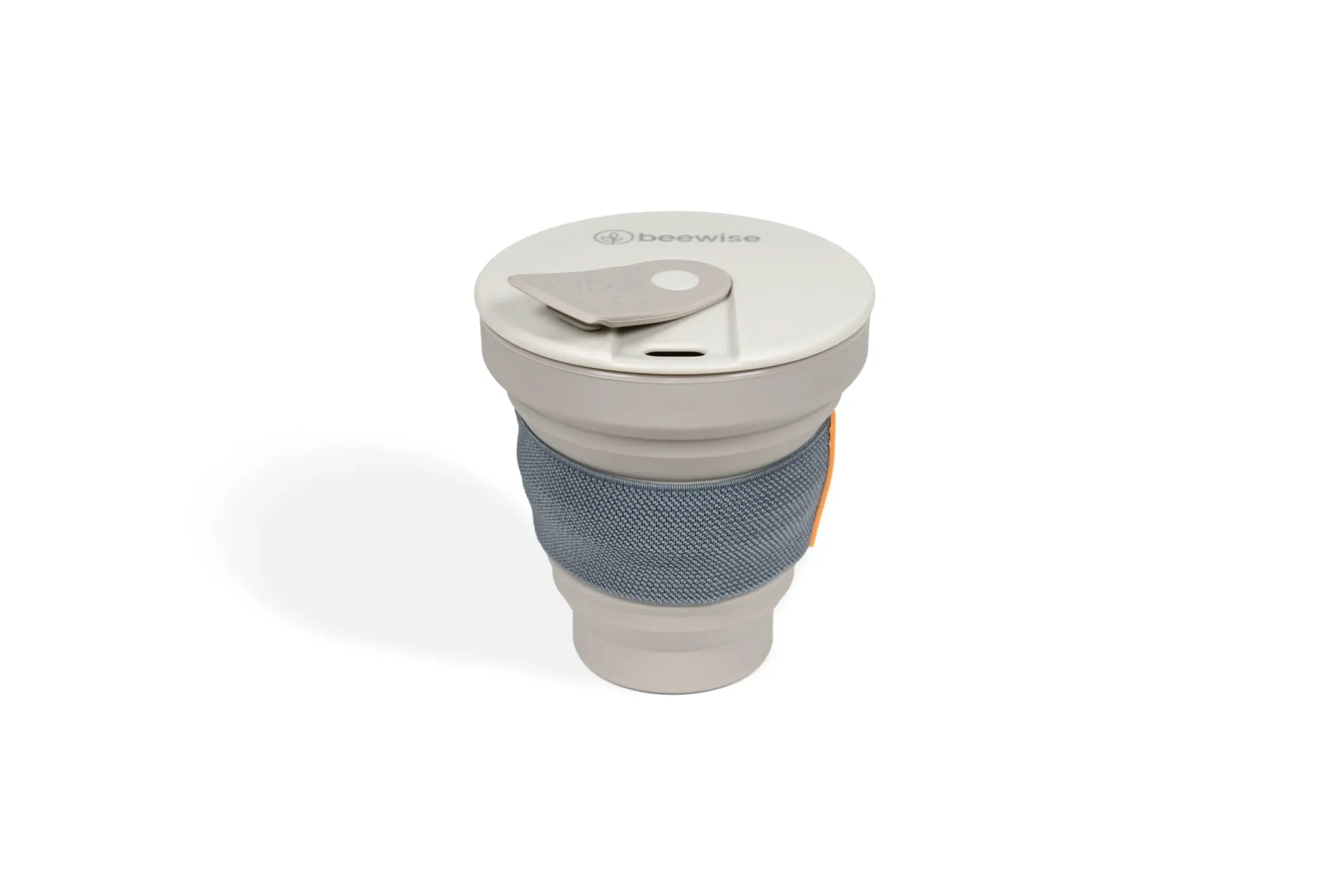 Product photo of a travel coffee cup on a white background