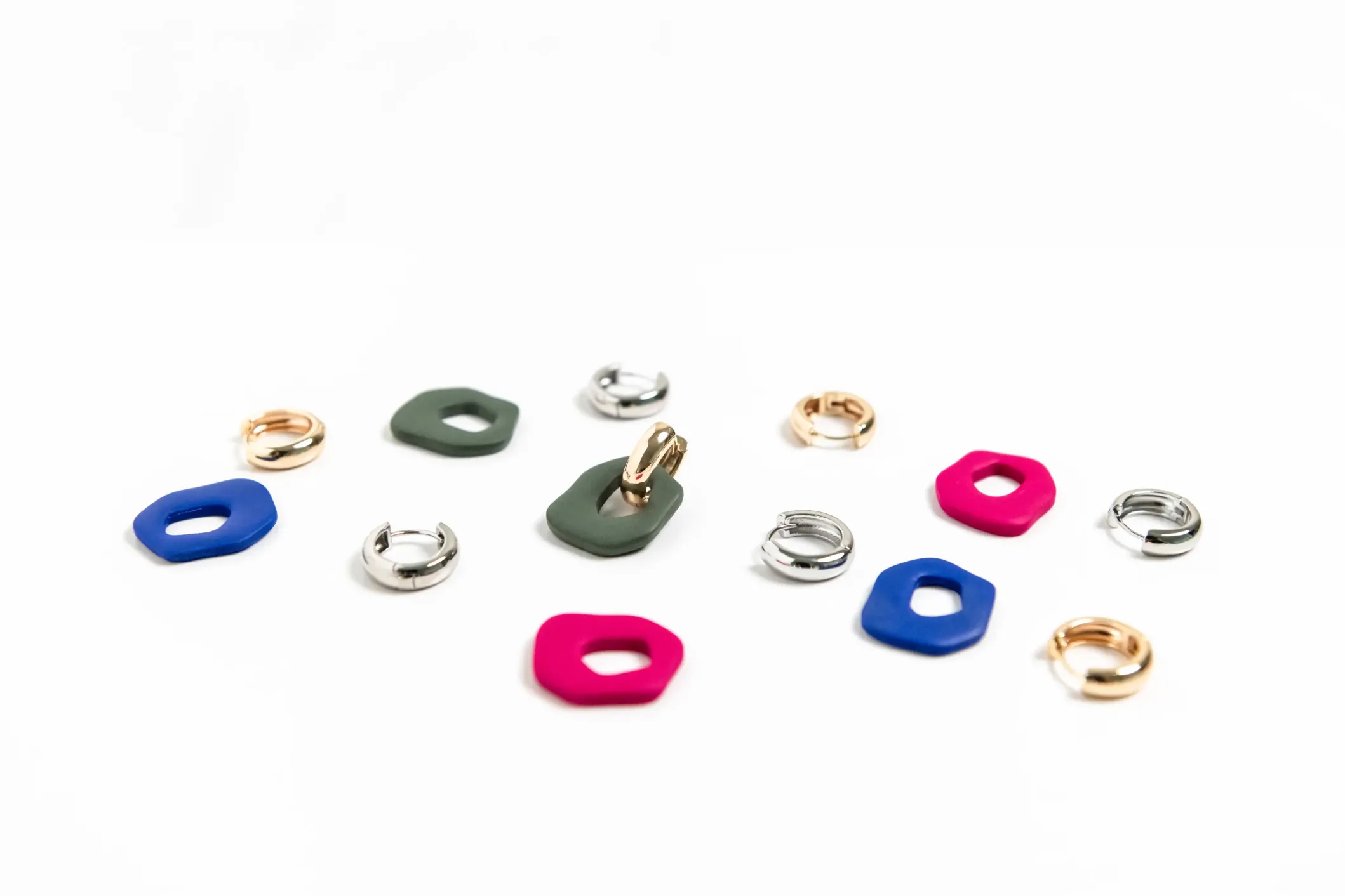 Product photo of jewellery, rings and earrings